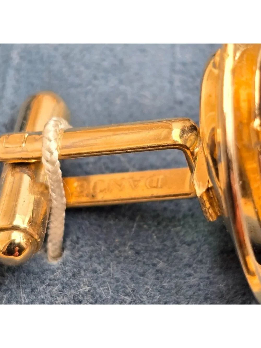 Vintage Dante Edizione Limité Tourmaline Gold Tone Cufflinks NOS Formal Jewelry